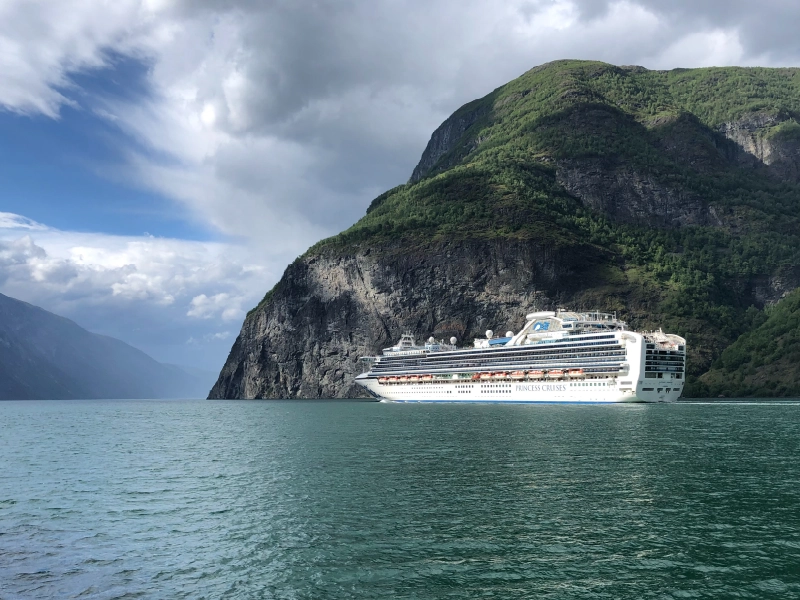 Een cruiseschip in Fjord