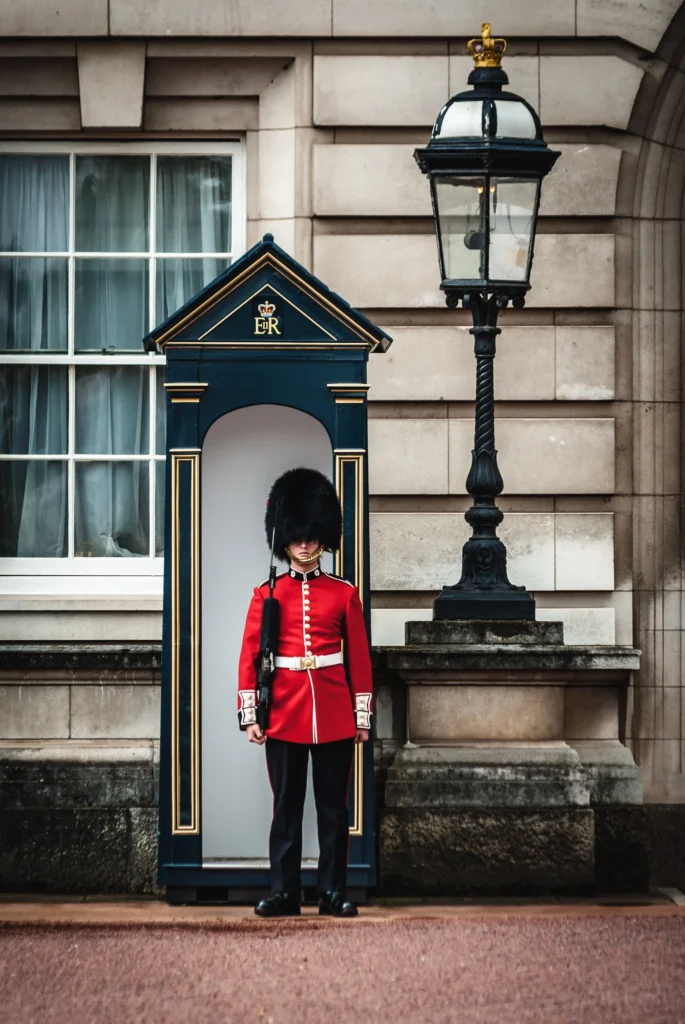 Afbeelding van een royal guard in Londen.